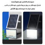 پروژکتور خورشیدی 200 وات مدل 200W-MTX3 به همراه پنل خورشیدی