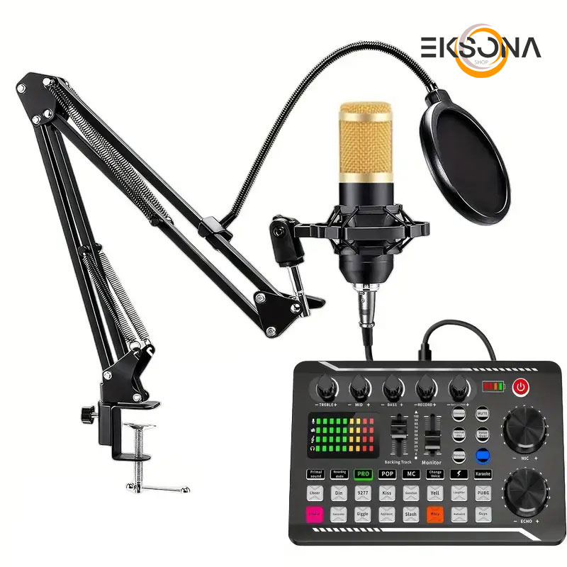 میکروفون استودیویی مدل BM800 به همراه کارت صدا F998