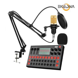 میکروفون استودیویی مدل BM800 کد M9 به همراه کارت صدا