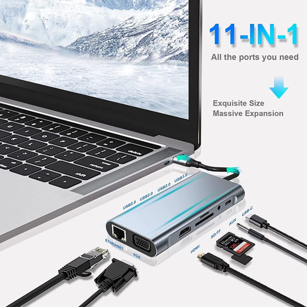 هاب 11 پورت USB-C مدل SUPPORT 4K