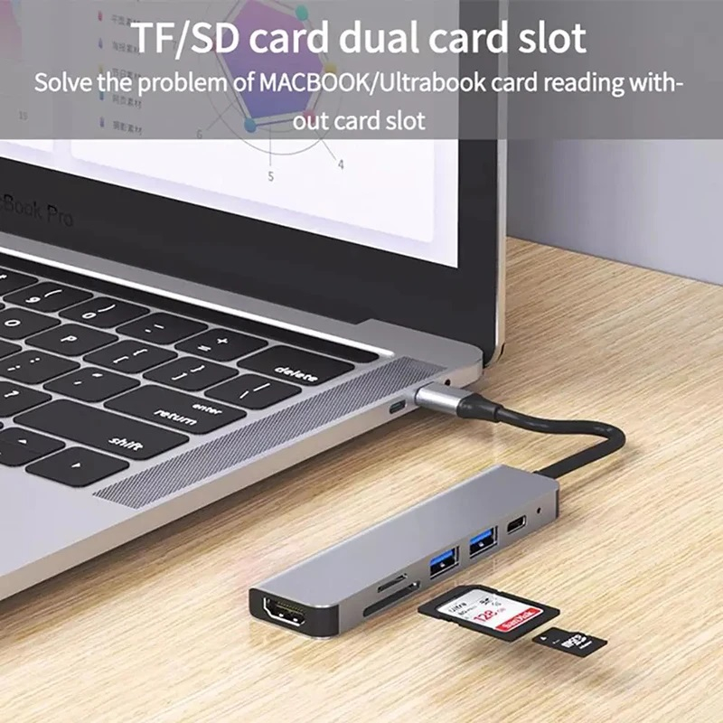 هاب ۶ پورت USB-c مدل szvivid