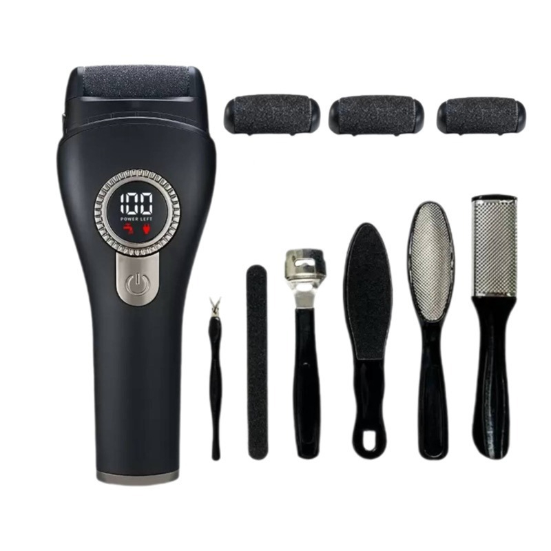 سنگ پا برقی مدل YC-012 به همراه ست پدیکور بسته 10 عددی