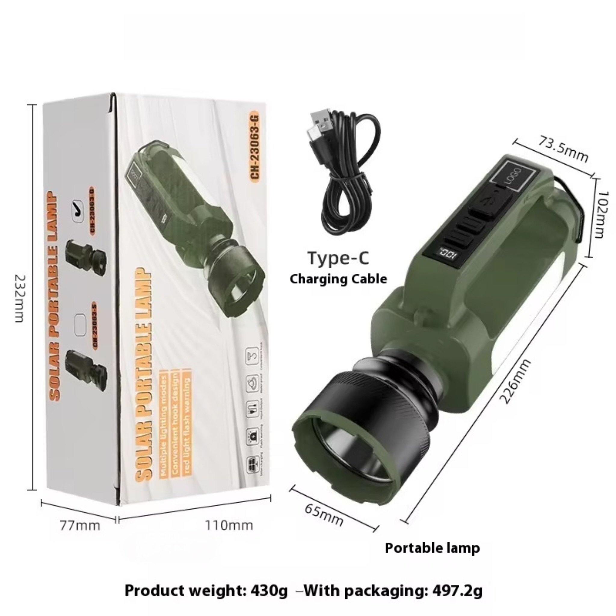نورافکن دستی اسمایلینگ شارک مدل ST-5130A با نور مهتابی