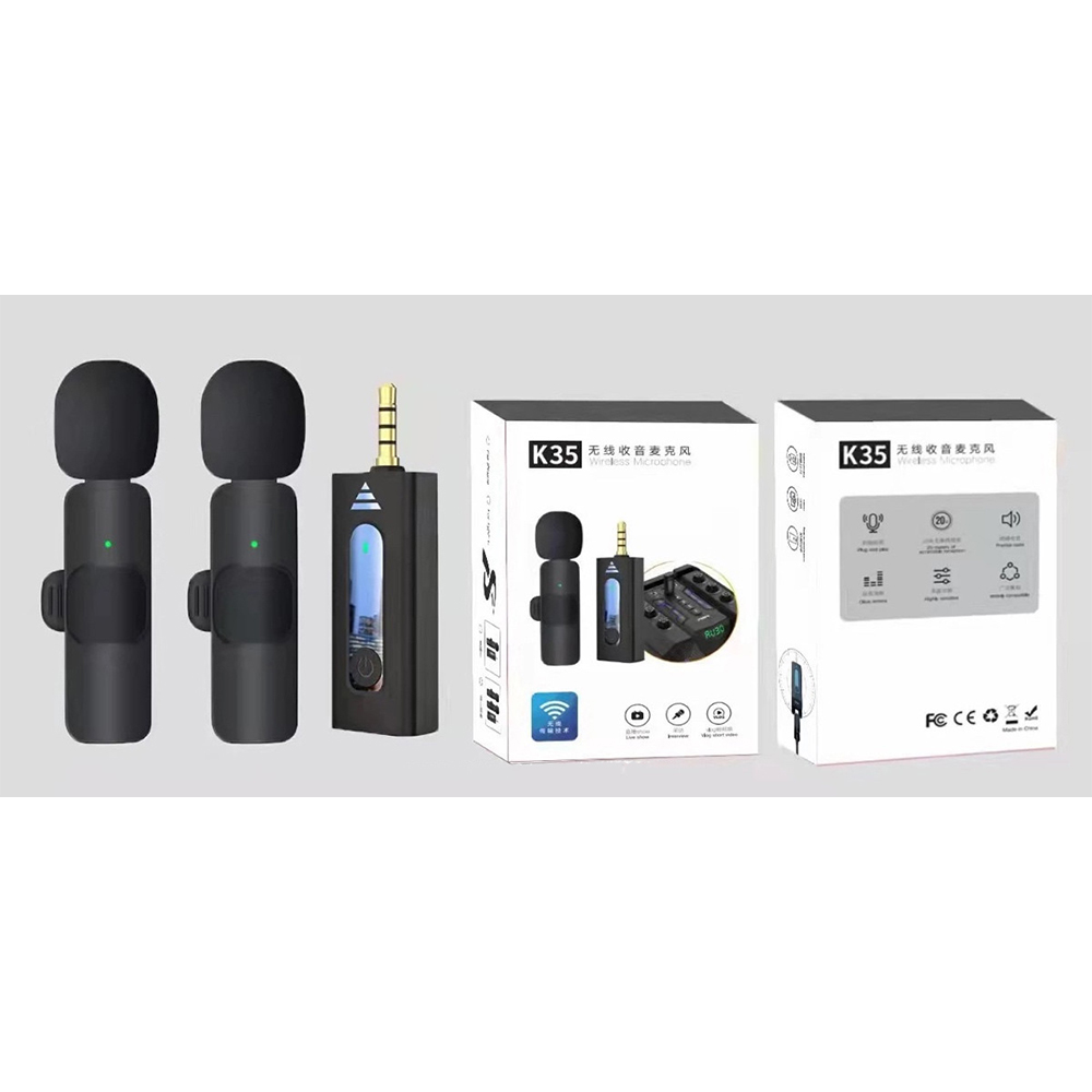 ست میکروفن یقه ای بیسیم مدل K35 DUAL 3.5mm