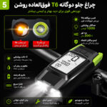 کامپیوتر و چراغ جلو و‌ کیلومتر شمار سرعت و کالری سنج و بوق دوچرخه اسنو کمپ مدل 3in1