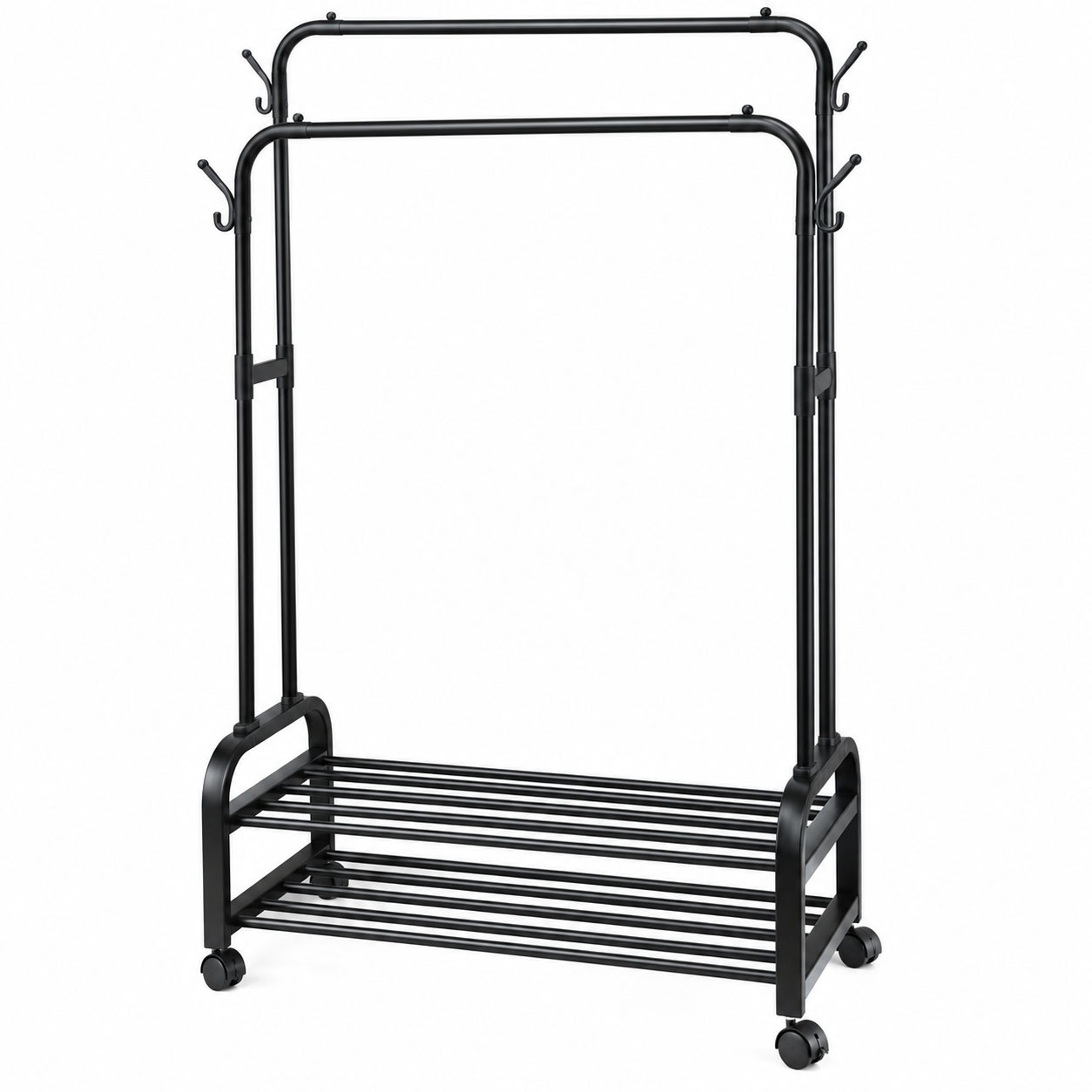 رگال لباس لومیز مدل دو میله چرخ‌دار کد YH6804-100 طول 100 سانتی متر