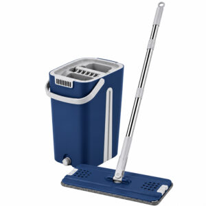 ست سطل و زمین‌شوی لومیز مدل Scratch Mop دو مخزنه به همراه پد میکروفایبر